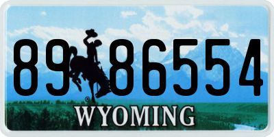 WY license plate 8986554