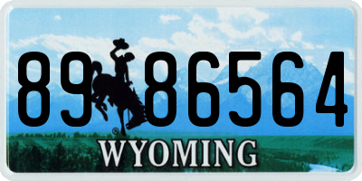 WY license plate 8986564