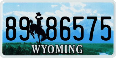 WY license plate 8986575