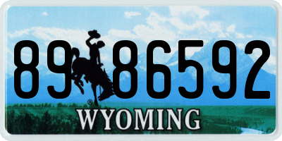 WY license plate 8986592