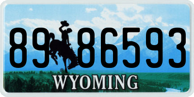 WY license plate 8986593