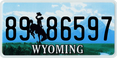 WY license plate 8986597