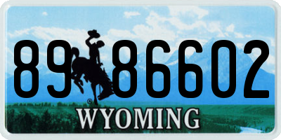 WY license plate 8986602