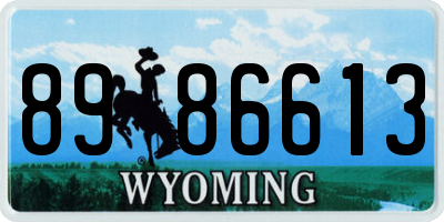WY license plate 8986613