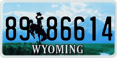 WY license plate 8986614