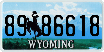 WY license plate 8986618