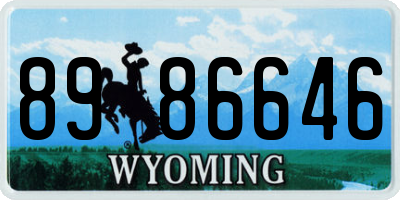 WY license plate 8986646