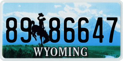 WY license plate 8986647