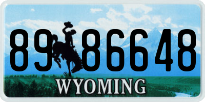 WY license plate 8986648