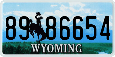 WY license plate 8986654