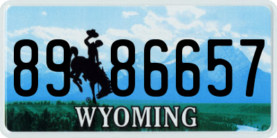 WY license plate 8986657