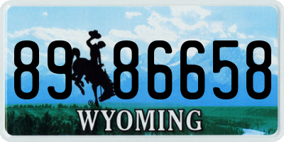 WY license plate 8986658