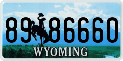 WY license plate 8986660