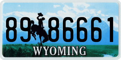 WY license plate 8986661
