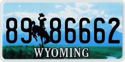WY license plate 8986662