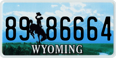 WY license plate 8986664
