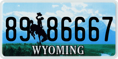 WY license plate 8986667