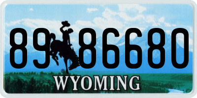 WY license plate 8986680