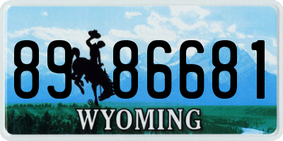 WY license plate 8986681