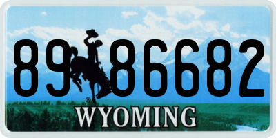 WY license plate 8986682