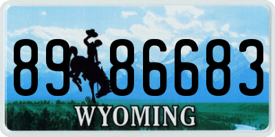 WY license plate 8986683