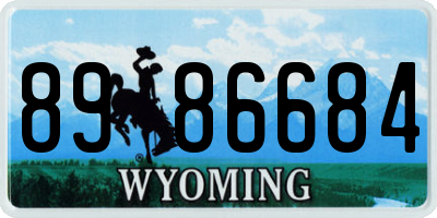 WY license plate 8986684