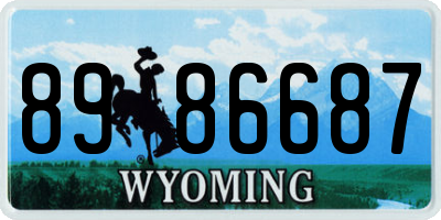 WY license plate 8986687