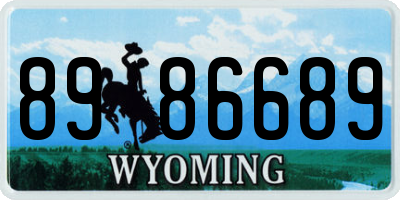 WY license plate 8986689