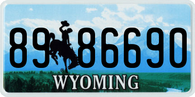 WY license plate 8986690