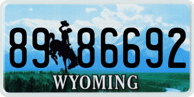 WY license plate 8986692