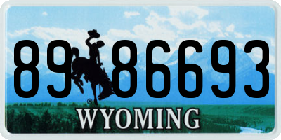 WY license plate 8986693