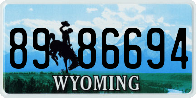 WY license plate 8986694