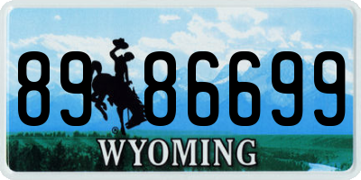WY license plate 8986699