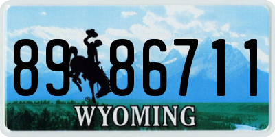 WY license plate 8986711