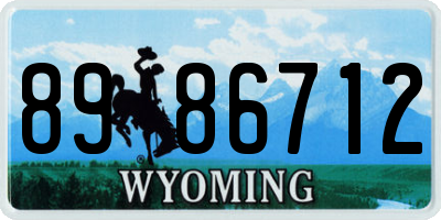 WY license plate 8986712