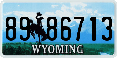 WY license plate 8986713