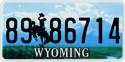 WY license plate 8986714