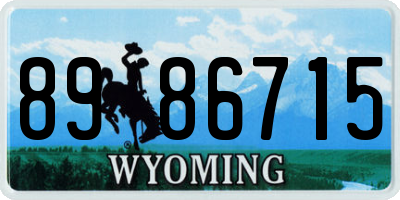 WY license plate 8986715