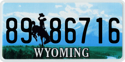WY license plate 8986716