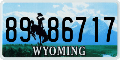 WY license plate 8986717