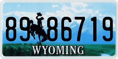 WY license plate 8986719