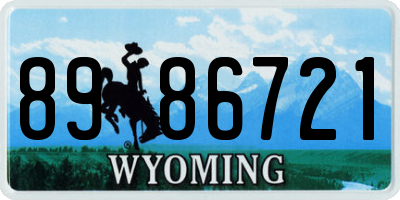 WY license plate 8986721