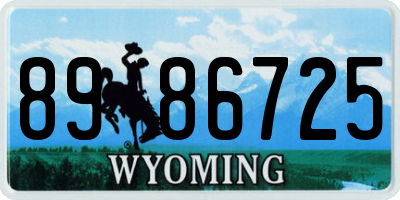 WY license plate 8986725