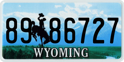WY license plate 8986727