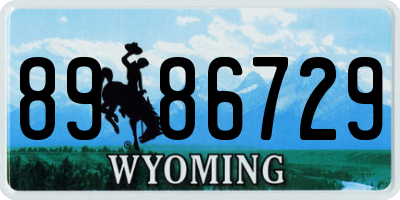 WY license plate 8986729