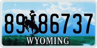 WY license plate 8986737