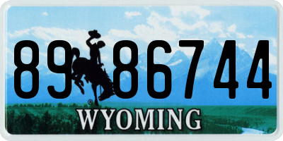 WY license plate 8986744