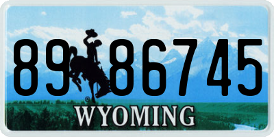WY license plate 8986745