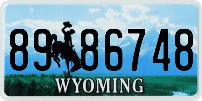 WY license plate 8986748