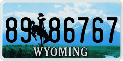 WY license plate 8986767